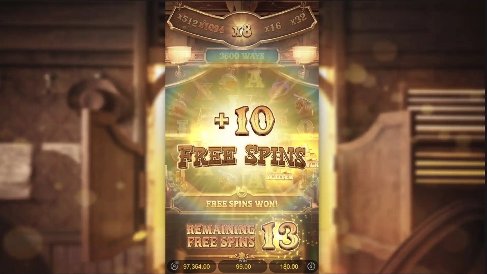 Ronde Free Spins dengan pengganda yang naik, ditampilkan di mobile